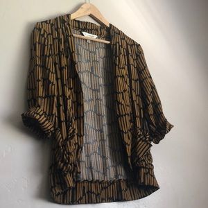 Lightweight Patterned Blazer in Orange and Black